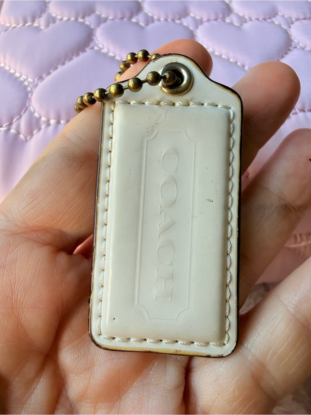 Authentic Vintage Coach White Leather Hangtag 🤍